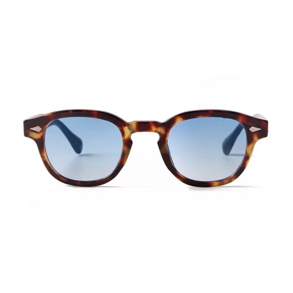 Classic Tortoise Shell Sunglasses with Blue Lenses